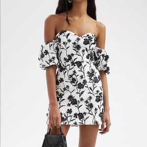 Sabrina Puff-Sleeve Applique Mini Dress